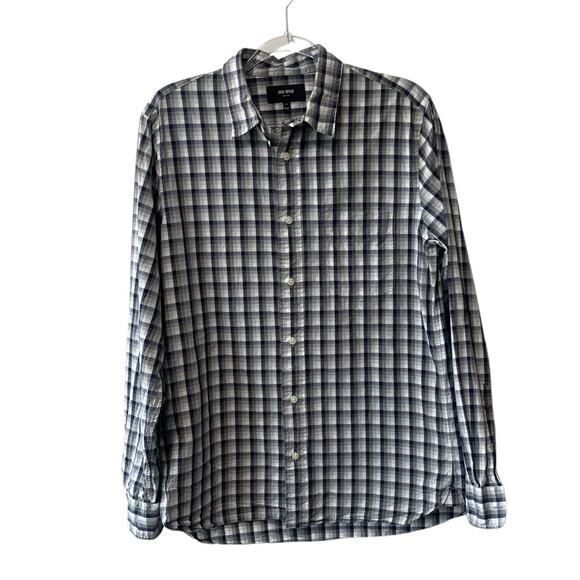 Jack Spade Plaid Long Sleeve Collared Button Up Shirt Black Multi Size Medium - Picture 1 of 6